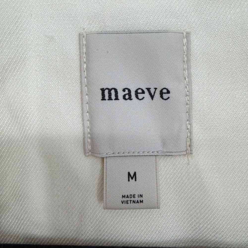 ANTHROPOLOGIE MAEVE LINEN BLEND BLAZER OFF-WHITE MEDIUM BUSINESS OFFICE WORKWEAR - Picture 5 of 13